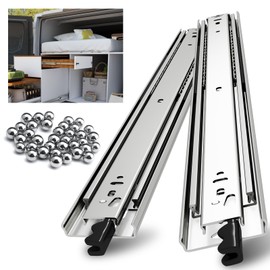 NECILO Heavy Duty Locking Drawer Slides with Lock, 150lb Capacity Full Extension Ball Bearing, 20 22 24 26 28 30 32 34 36 38 40 Inch Side Mount Metal Rails Track Guide, 1 Pair (with Lock, 22 inch)