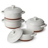 MALACASA Mini Cocotte Set - 12 OZ Ramekins with Lids