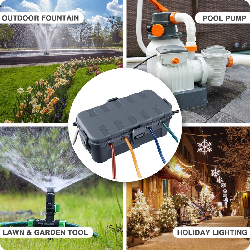 [2 Pack] Outdoor Electrical Box Waterproof, Flemoon Medium Weatherproof Electrical