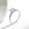 Delzznd Jewelry S925 Sterling Silver Round Solitaire Engagement Ring, 2ct