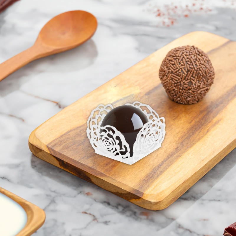 50 PCS Chocolate Candy Cups, Paper Truffle Cups Flower Truffle