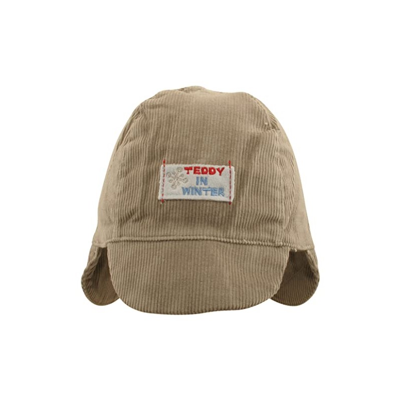 Ex-Store Baby Boys Lined Trapper Hat Grey Teddy in Winter