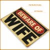 dingleiever-Beware Wife Metal Painting Garage Wall Sticker Antique Decor bar