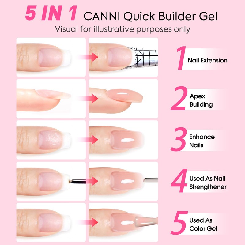 CANNI Quick Builder Gel for Nails â€“ 9ML Clear Soak-Off