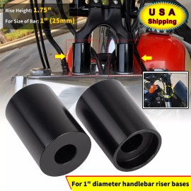Unbranded CNC 1.75" Black Riser Extensions For Harley 1" Handlebars Softail Sportster 1200