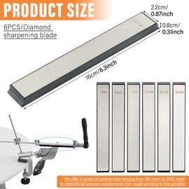 6 PCS Diamond Knife Sharpening Stones, Knife Sharpener Fixed-Angle Kit, Diamond Whetstone Oil Stone: 180/400/800/1500/1500/2000/3000 Grit