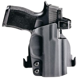 Rounded OWB Paddle Holster Fits: Springfield XDS 3.3 in Holster - LH - Black Kydex - Concealment Express - American Made