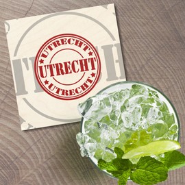 Unbranded Utrecht Travel 4'' X 4'' Square Wooden Coaster