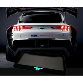 Mustang GLOWING Mustang Mach E Style License Plate Frame Tag Cover Phantom Black