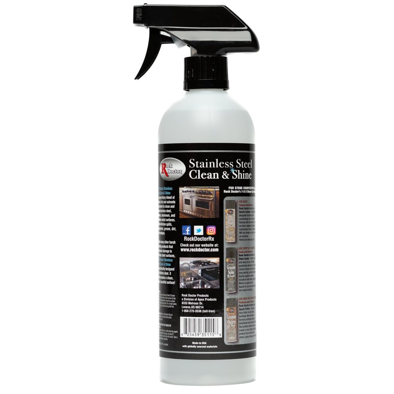 Rock Doctor Stainless Steel Cleaner and Polish, Streak-Free Cleaning Solution