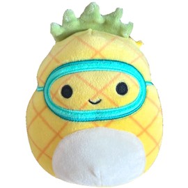 Squishmallow Oficial Kellytoy Food Squad Plush Dessert Collectible Soft Plush Animal Collection (Yellow/Green, Maui Pineapple in Swim Mask, 5 Inch)