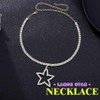 JEAIRTS Rhinestone Star Pendant Choker Necklace Sparkly Collar for Women