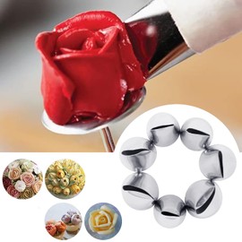 Hendiy - Juego de 7 puntas para decoración de pasteles, color crema, glaseado, rosas, boquilla, herramientas de decoración de fondant