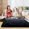 Noahas Fuzzy Rugs for Bedroom,4x6 Tie-Dyed Black and Grey Area