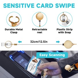 Teskyer Daisies Lanyard with Card Holder, ID Badge Holder, Retractable Lanyard, Plastic, Transparent, with Resealable Zipper, Waterproof, Soft, Daisies