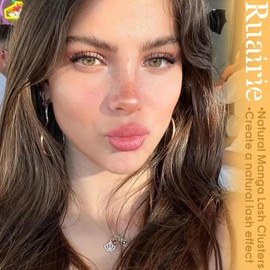 Ruairie Natural Lash Clusters Manga Cluster Eyelash Extensions 180PCS Wispy Eyelash Clusters C-Curly Lashes Clusters 11-13mm Eyelash Extensions with Thin Band DIY at Home Individual Lashes by Ruairie
