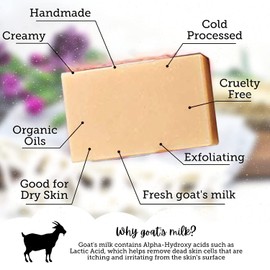 Goat Milk 3oz Soap Bar from Amish Farmstead Misty Creek Handcrafted from Fresh Goat Milk (Unscented Oatmeal)