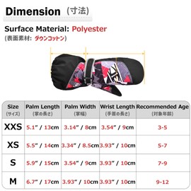 Azarxis Children's Winter Waterproof Ski Mittens Kids Warm Snow Gloves for 3-12 Years Old Boys & Girls (Black, XXS (3-5 Years))