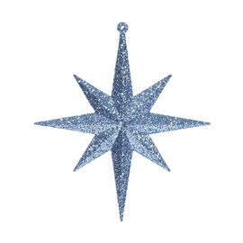 Vickerman 8" Sea Blue Iridescent Glitter Bethlehem Star Christmas Ornament, 4 per Box