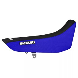 Enjoy Mfg Suzuki DR 250 DR 350  Gripper Seat Cover  BLUE / BLACK standard LOGO #289