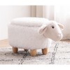 Pemberly Row Shiloh The Sheep Fabric Storage Ottoman/Stool in White/Natural