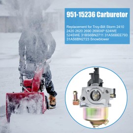 951-15236 Carburetor for Troy Bilt Storm 2410 Craftsman SB410 2420 24" Snow Blower, 31AS6BEE793 751-15236 Carb for MTD 31AS6BN2711 208CC Engine SnowBlower
