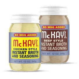 McKay's Chicken and Beef Flavored Soup Seasoning, Gluten Free, Vegetarian Instant Broth, Bullion Powdered Seasoning, Good on Meats, Veggies or in Soup! (No MSG Added Variety, 2 Pack)