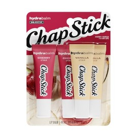 ChapStick HydraBalm Flavored Lip Balm Tubes, Cherry & Vanilla with Jojoba Oil & Shea Butter, 24 Hr Moisture, Hydrating for Dry, Chapped Lips, 4-Count 