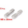 Sourcingmap M8 x 30mm A2 Stainless Steel Double End Threaded