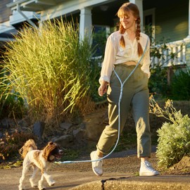 Twoear Waterproof Hands Free Dog Leash Crossbody Waist Leash for Dog Walking Running, Outdoor Heavy Duty Hands Free Leash Slip Lead Great for Training, Beach, Yard, Play, Camping, Blue