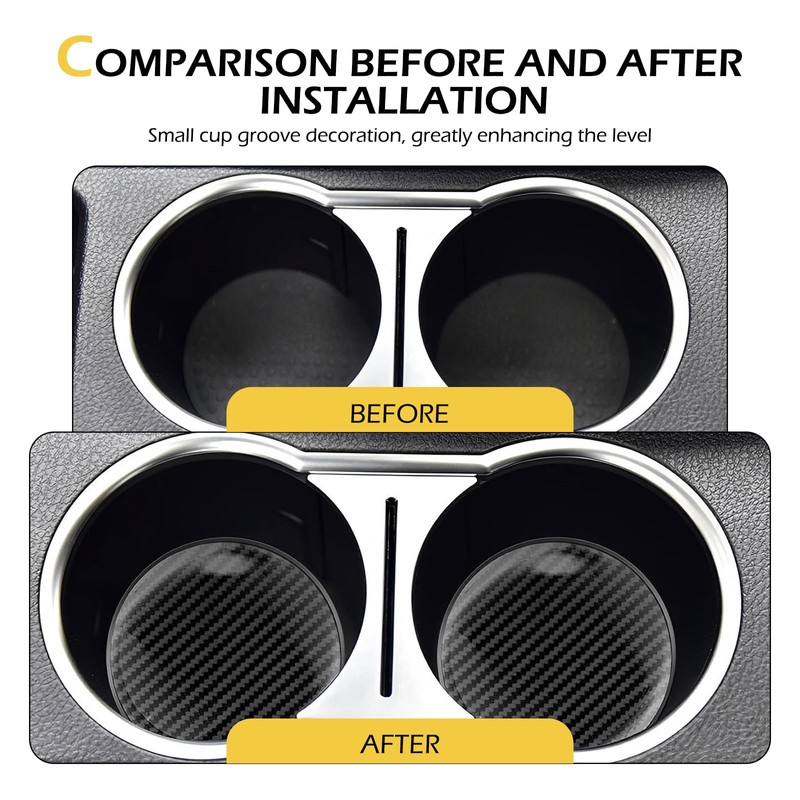 Zikefest 2PCS Car Cup Holder Coasters, 2.75 Inch Carbon Fiber