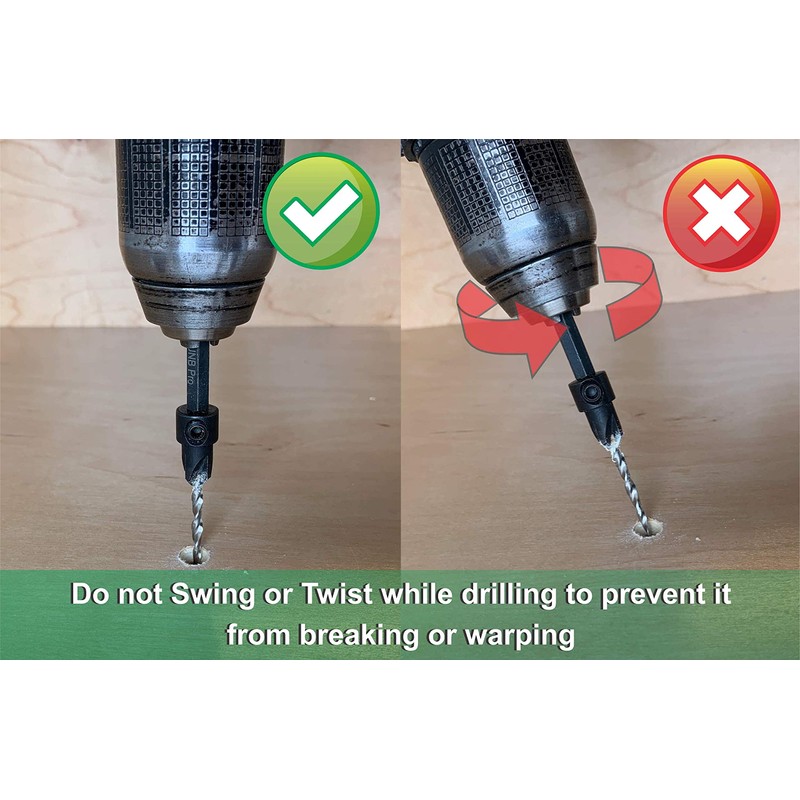 JNB Pro Wood Countersink Drill Bit Set 3 Pieces #6