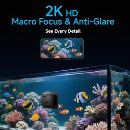 Amouu 2K HD Aquarium & Terrarium WiFi Pet Camera,140° Wide-Angle Anti-Glare & Anti-Reflection,Night Vision for Fish & Reptiles,Two-Way Audio,Easy & Quick Install,AI-Powered Detection,24/7 Recording