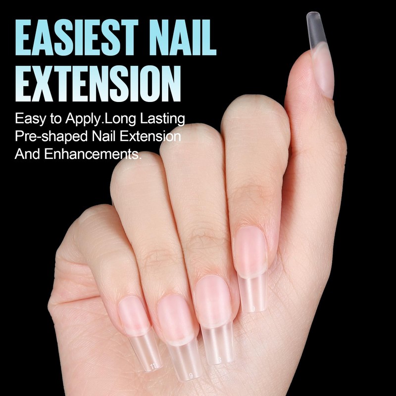 TOMICCA False Nail Tips, Square Nail Tips, 240 Pieces, Square