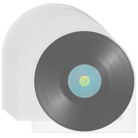 KYYGKY Inner Vinyl Record Sleeves, 50 PCS 12 Inch LP Vinyl Inner Sleeves Anti Static Vinyl Covers for Vinyl Albums, Semi-Transparent Round Record Album Covers Fit Single Double Albums and LPs