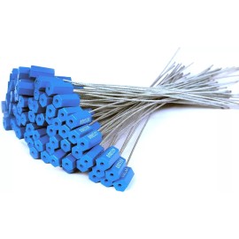 Leadseals 100 Blue Metal Security Seals - Tamper-Proof Self-Locking, Numbered Cable Seals