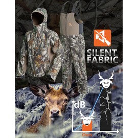Hunt Quiet Hunting Clothes for Men with Face Mask, Silent Water Resistant Hunting Jacket and Bibs,Blaze Orange Vest &Face Mask (Next Camo G2, XL)