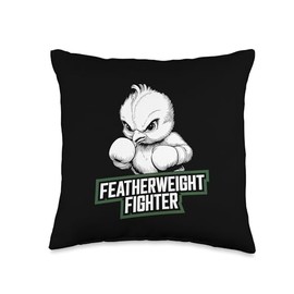 Martial Arts Baby Chicks Cute Little Boxer Boxing Fighter Throw Pillow