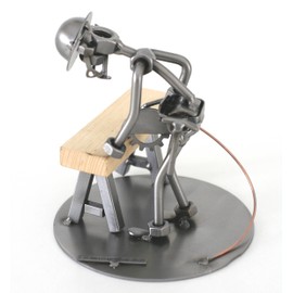 metalman24 Schraubenmännchen Zimmermann Heimwerker I Handarbeit I Geschenkidee I Metallfigur I Metallmännchen I Stahlfigur I Schraubenmännle