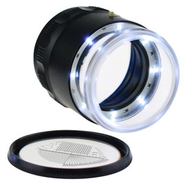 Focused Eye Loupe 10X Magnifier 25mm Jewelers Tool Gemstone Inspection with LED and Interchangeable 9X Reticle Scale