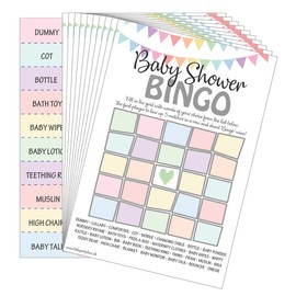 Baby Shower Bingo - Neutral Unisex/Boy/Girl - 20 Players - Perfect Party Game! (Rainbow/Neutral)