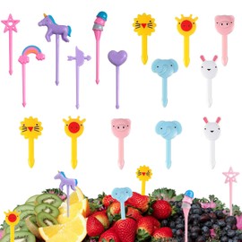 KAISHANE Lunch Sticks, Lunch Box Accessories, Reusable for Toddlers, Fruit Forks, Cute Kids Lunch Accessories for Picky Eaters