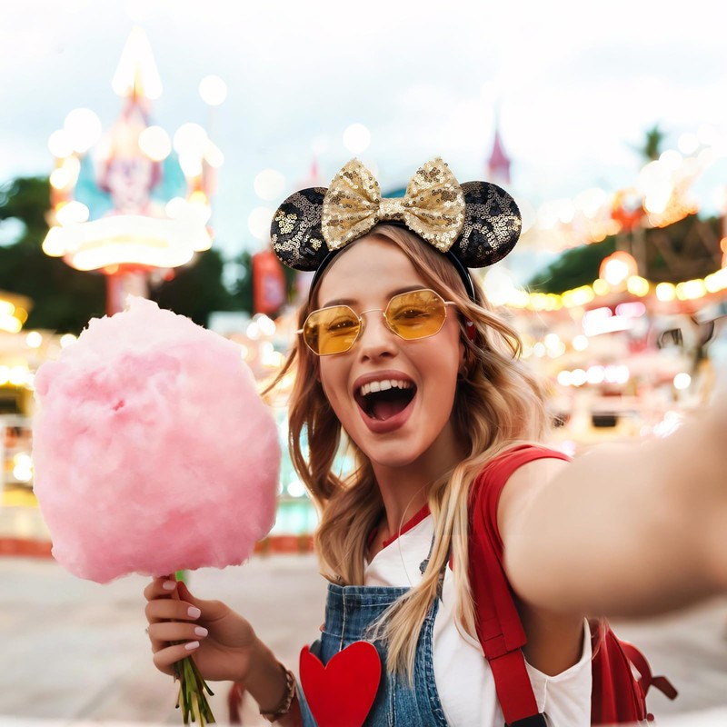 Mouse Ears Bow Headbands Glitter Party Decoration Cosplay Costume for