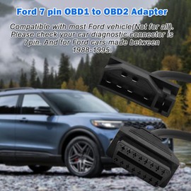 AMHTDOL OBD Adapter, Fit for Ford 7 Pin Obd1 to OBD2 16 Pin Connector, Compatible with Ford Vehicle Diagnostic Cable, Work with OBDii Scan Tool/Code Reader