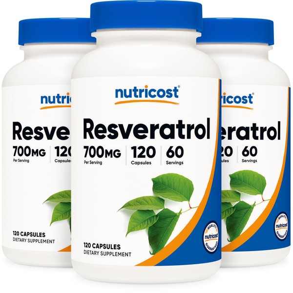 Nutricost Resveratrol 700mg; 120 Vegetable Capsules - 50% Trans-Resveratrol (3