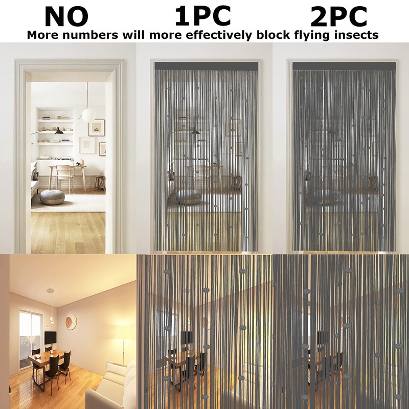 Taiyuhomes Bead String Curtains Door Fly Screen Curtain Beaded Curtain