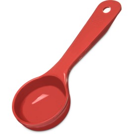 Carlisle 492405 Solid Short Handle Portion Control Spoon, 2 oz, Red
