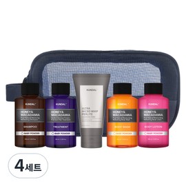 Kundal Travel 5 Piece Set B Type Cleansing Foam Included Baby Powder Scent, 4 Sets / 쿤달 여행용 5종 세트 B타입 클렌징폼 포함 베이비파우더향, 4세트