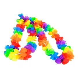 Lecute 12 Collares Hawaianos Neon Luz Negra Fluorescentes Fiesta An