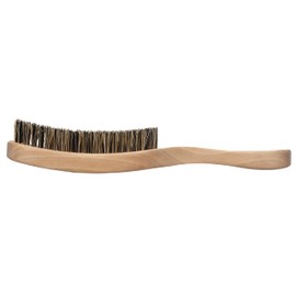 Diane Firm Reinforced Boar and Nylon Bristle, Curved Wave Mens Hair Brush with Handle, Tan